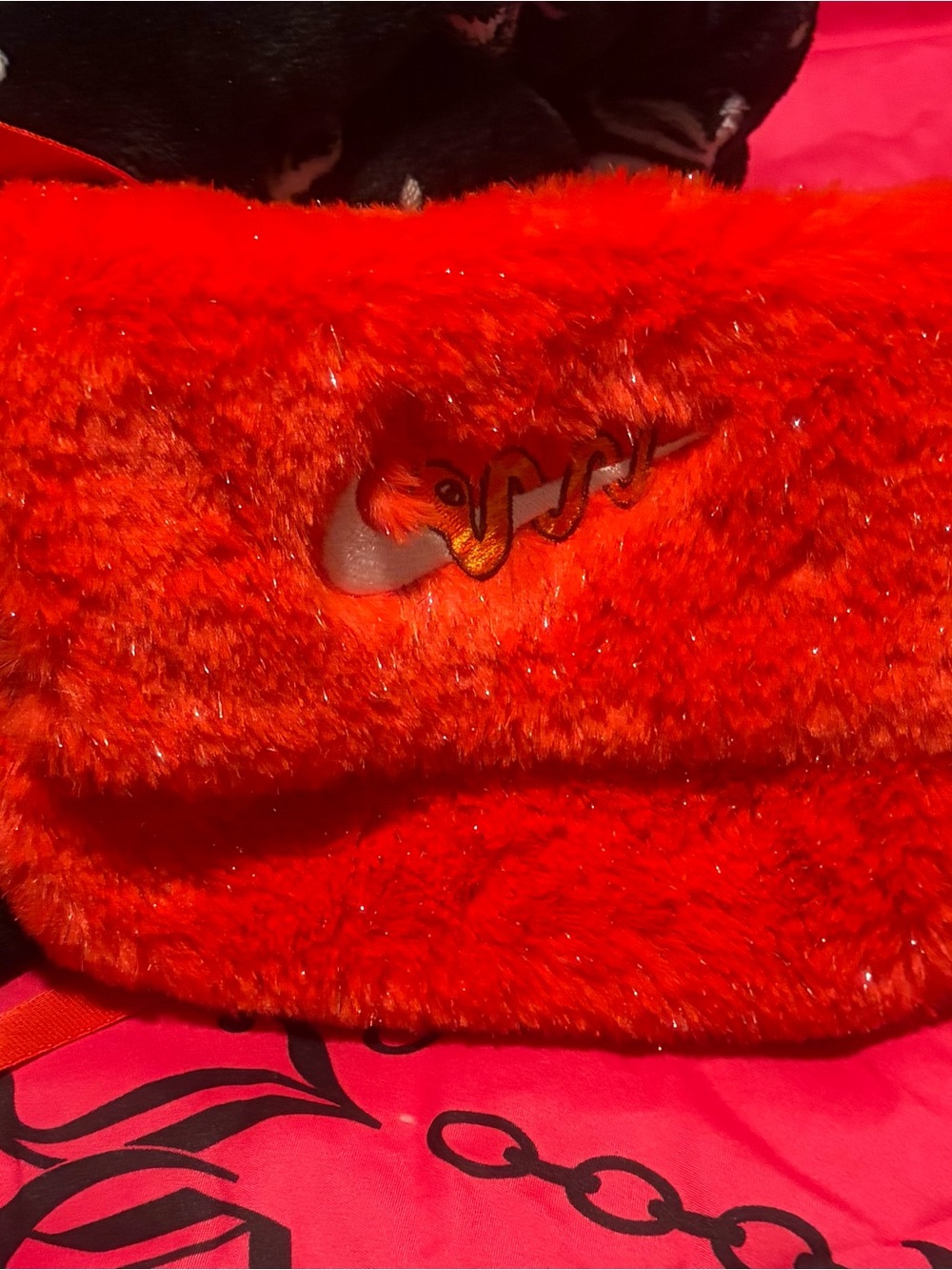 Nike Red Fuzzy Crossbody Bag